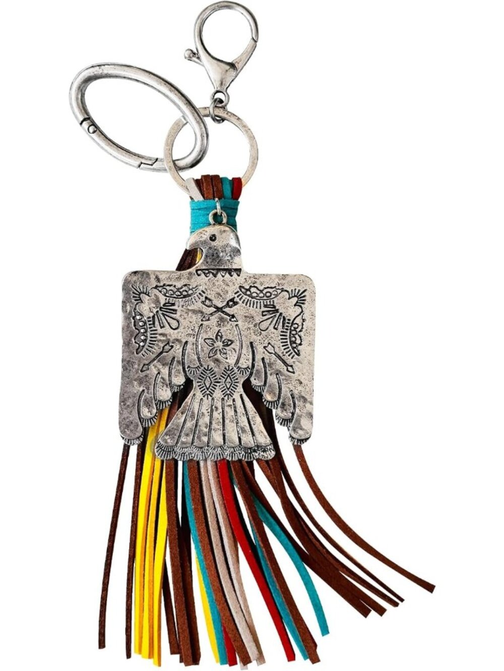 Stylish Western Cowboy Hat Charm with Leather Tassel & Easy Snap Hook Keychain